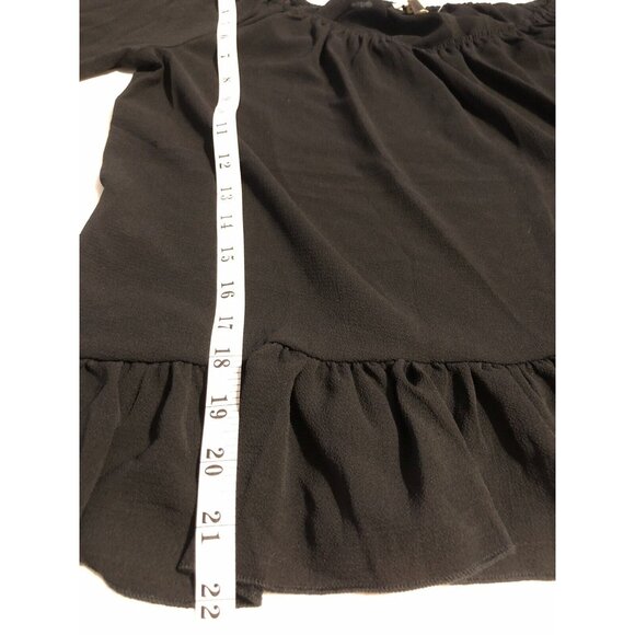 Lily White Top Medium Peplum Black NEW - Picture 8 of 8